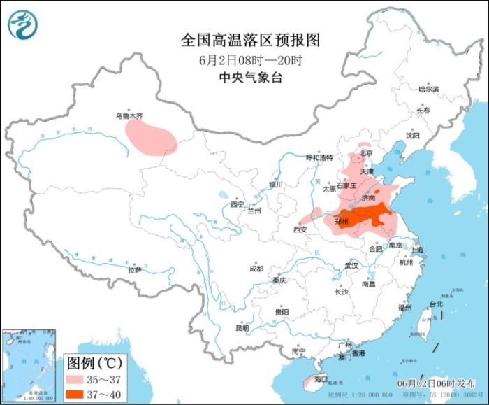 浙江福建湖南等地有大到暴雨 北京天津河南山东等地将出现35～38℃的高温天气 全国最新天气预报